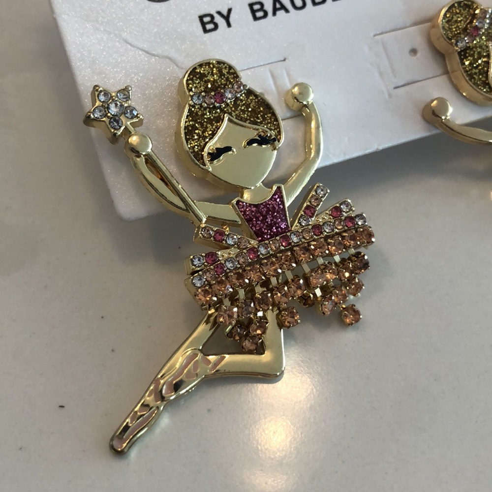 Ballerina Recital Drop Earrings - Metallic Gold nwt ballerinacore - Picture 4 of 4